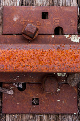 rusty railway fastening
