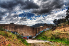 graffiti trimmed dam